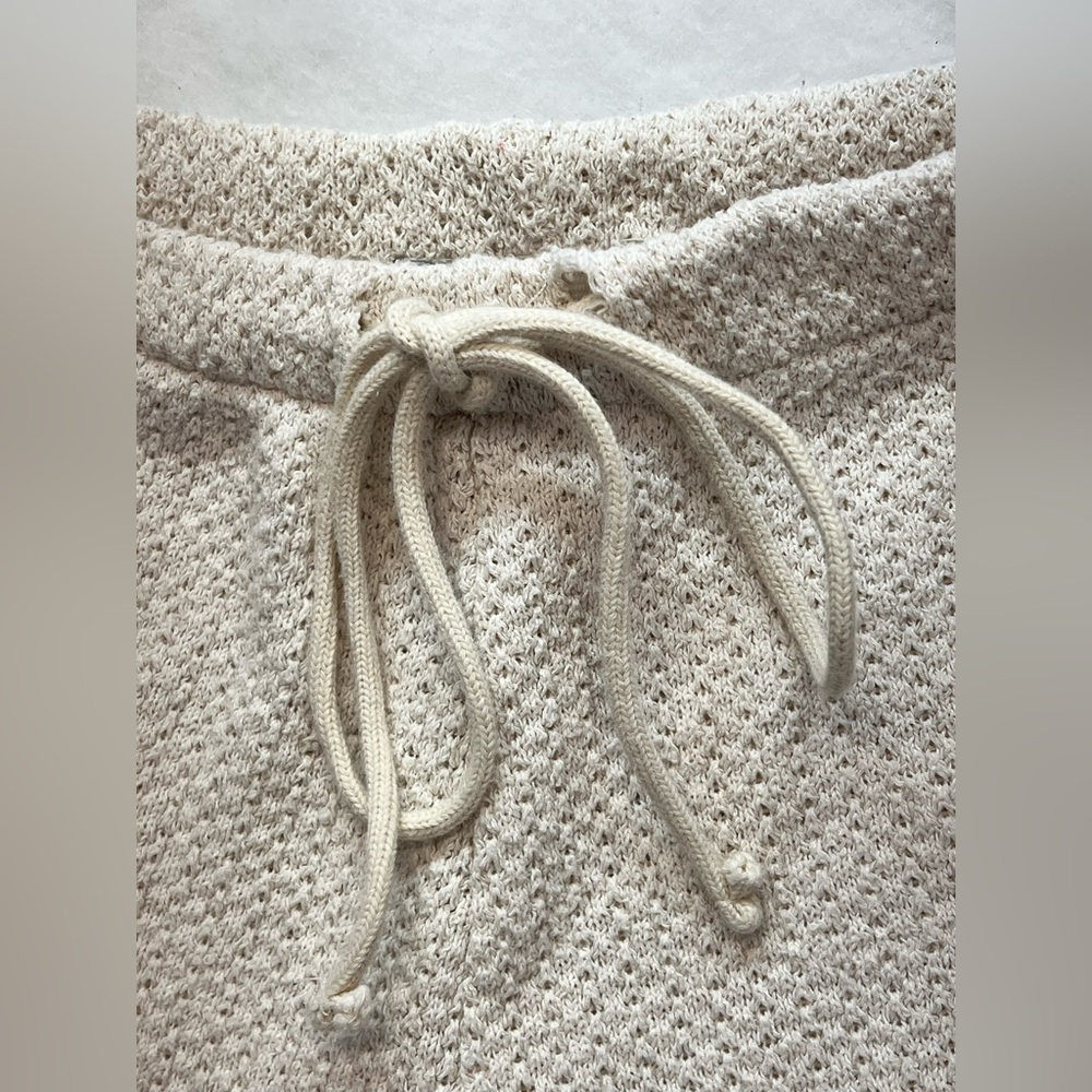 Zara Star Wars‎ Shorts Womens Medium Cream Knit Drawstring Mandalorian Baby Yoda - Picture 5 of 9
